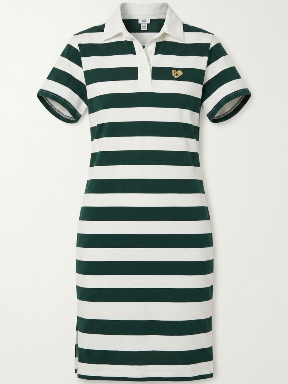 River Island Green and White Striped Polo Midi Dress ‼️Missing Button